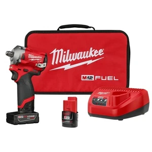 Milwaukee 2555-22 12V M12 FUEL 1/2" Brushless Cordless Stubby Impact Wrench Kit - Picture 1 of 10