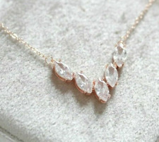 2.00Ct Marquise Cut Lab Created Diamond Pendant Necklace 14K Rose Gold Plated