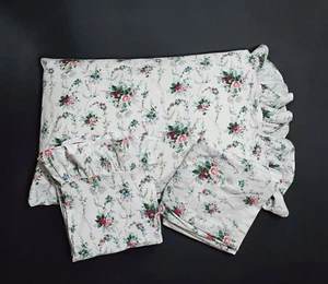 Ralph Lauren Blaine TWIN Ruffled Flat Fitted Sheet Set w Pillowcase REPAIRED - Picture 1 of 8