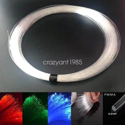 DIY LED Ceiling Light Decor 10/50/100m 0.5mm Plastic End Glow Optic Fiber Cable