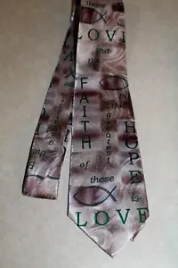   Religious New Polyester Tie Love Faith Hope  ..  On A New Neck Tie  - Picture 1 of 2