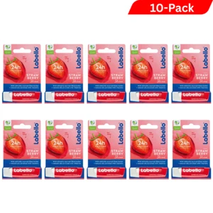 10 x Labello Lip Balm 4.8g Strawberry Shine - Moisturizing Lip Care Stick - Picture 1 of 2