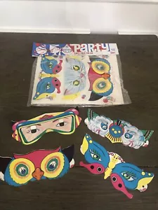10 Vintage CLEVER IDEE Geburtstag Party Maske Katze Eule Zug Schmetterling Clown Tauchen - Bild 1 von 9