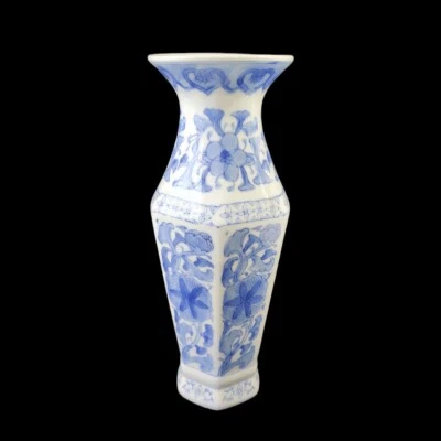 Blue and White Porcelain Hand Painted Flower Vase - Image 1 of 4