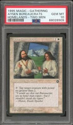1995 Magic the Gathering MTG Homelands Aysen Bureaucrats Two Men PSA 10 Pop 2 - Image 1 of 2