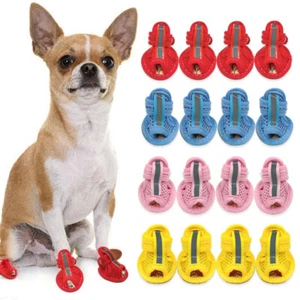 4pcs Pet Dog Boots Puppy Cute New Sports Anti-slip Shoes Sneakers For Small Dogs - Picture 1 of 19