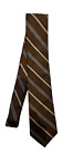 Gian Marco Di Sigma Tie, Mens 100% Silk Brown And Gold Striped