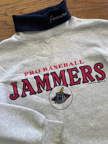 Vintage 90s Minor Leagues Jamestown Jammers Baseball Turtleneck Sweatshirt M Cover