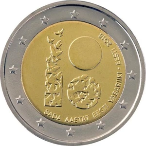 2 Euros Estonia 2018 100 Aniversario de la República de Estonia UNC - Imagen 1 de 2