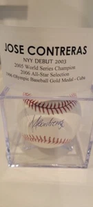 JOSE CONTRERAS YANKEES WHITE SOX SIGNED MAJOR LEAGUE BASEBALL w/ COA - Picture 1 of 1