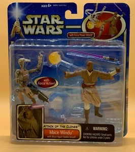Figuras de acción de lujo Star Wars Mace Windu 2001 con droide de batalla Blast-Apart - Imagen 1 de 2