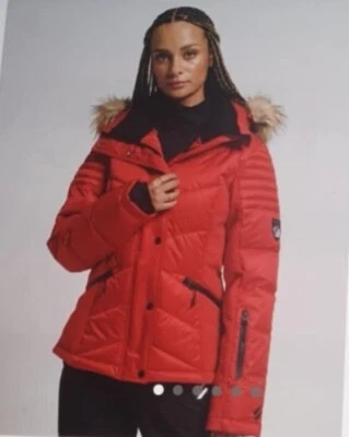 SUPERDRY SNOW LUXE PUFFER ~ Carmine Red ~ Size S/10 - Image 1 of 4