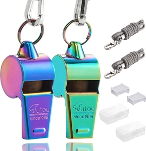 Whistle Stainless Steel Coach Sports Whistle with Lanyard, Loud Crisp Sound Whis - Picture 1 of 12