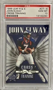 Leaf R&S 1999 #CT-8 John Elway PSA 10 GEMAS COMO NUEVO ENTRENAMIENTO CRUZADO VERDADERO POP 1/1250 - Imagen 1 de 2