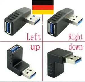 90 Grad Usb 3.0 Stecker Auf Buchse Adapter Verbindungswinkel Erweiterung DE - Picture 1 of 14