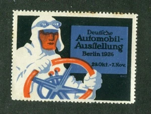 Poster Stamp Label 1926 Berlin Germany AUTOMOBIL AUSSTELLUNG Car Show Automobile - Picture 1 of 2