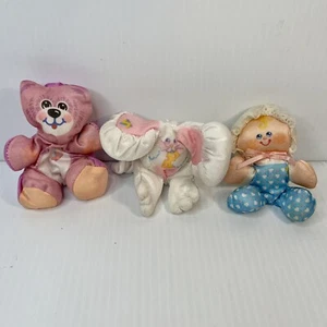 1987 Fisher Price SMOOSHEES Mini lot of 3 - Baby Bonnie, Mouse, Teddy Bear - Picture 1 of 12