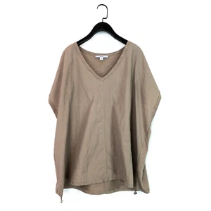 NEXT Beige Brown Two Tone Textured V-Neck Sleeveless Tunic Blouse - Size XL - Picture 1 of 19