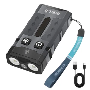 Mini LED Keychain Flashlight EDC Torch Rechargeable Pocket Magnetic Work Light - Picture 1 of 19