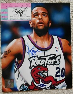 Foto y boleto firmado por Damon Stoudamire 8x10 Toronto Raptors ROY Arizona - Imagen 1 de 5