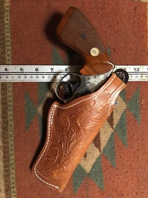 Fits Smith & Wesson 10 19 66 K Frame 4" Suede Lined Leather Holster - Image 1 of 4