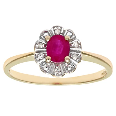 9ct Yellow Gold Ruby & Diamond Ring By Naava - Image 1 of 4