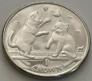 2004 Isle of Man Tonkinese Cat 1 Crown Coin CuNi Brilliant Uncirculated Cond - Picture 1 of 18