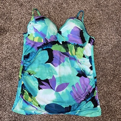 Traje de baño Lane Bryant talla 44DDD estilo tanque estampado abstracto  Foto 1 de 4