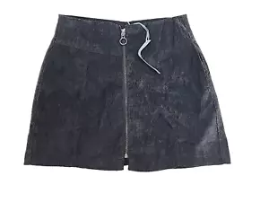 She + Sky Skirt Front Zip Mini Skirt S Small Pockets Dark Gray Cotton Blend New - Picture 1 of 8