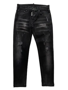 DSQUARED2 MENS JEANS MODEL-330 SLIM SIZE W46 VINTAGE MADE IN ITALY BLACK GRAY - Picture 1 of 23