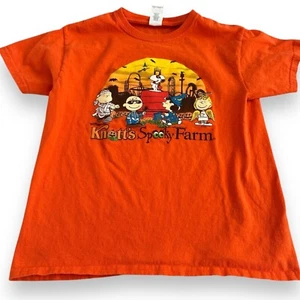Knotts Berry Spooky Farm Peanuts T-Shirt Orange Youth Medium Charlie Brown - Picture 1 of 9