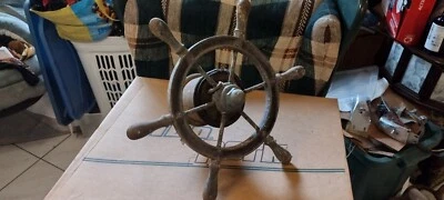 19th Century Wood & Metal Ship Boat Hose Wheel with Hardware Rare Find Used - Image 1 of 4
