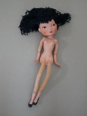 Antike / Vintage Puppe Modepuppe Massekörper und Stoffkörper 42 cm - RARITÄT - Bild 1 von 4