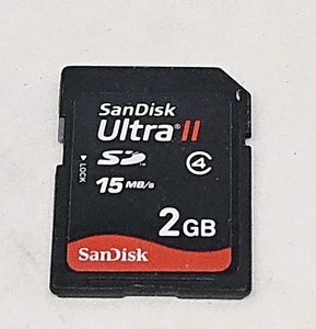Carte mémoire caméra SD SanDisk Ultra II 2 Go 15 Mo/s envoi rapide avec suivi - Photo 1 sur 4
