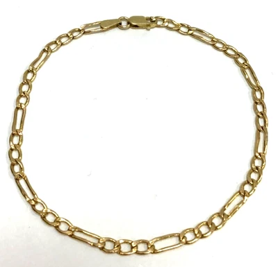 (MA3) Unisex 14k Yellow gold 1.5 Grams Figaro Link Bracelet - Size 7-1/2" *AS-IS - Image 1 of 4
