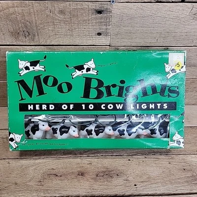 Moo Brights 10 Cow String Lights Herd of 10 Cow Lights - Image 1 of 4
