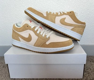 Pana de cuarzo Air Jordan 1 SE Low Twine naranja tostado para mujer talla 12 para hombre 10,5 Foto 1 de 4