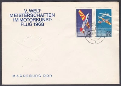 DDR (Germany) FDC 1968 Michel 1391/92 World Championships in Powered Aerobatics - Image 1 of 2