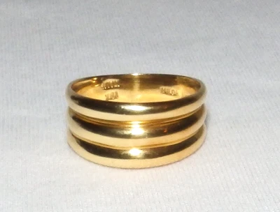 Anillo acanalado Milor Italia oro amarillo 18k 4,0 gramos talla 6 Foto 1 de 4