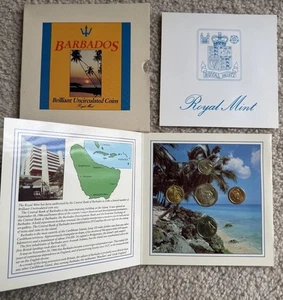 1989 BARBADOS - OFFICIAL MINT BU SET (5) - CENT & DOLLAR - ROYAL MINT - BEAUTY! - Picture 1 of 16