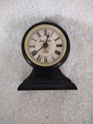 Desk Tabletop Mantle Black Clock James Parker Sheffield Metal  5”Tall Don't Work - Image 1 of 4