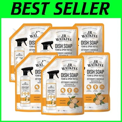 J.R Watkins Orange Dish Soap Refill Pouch Bundle, 6-Pack - Image 1 of 4