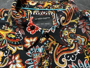 Denim & Flower Ricky Singh L Grande Paisley Tropical Viscosa Hipster Manga Corta - Imagen 1 de 13