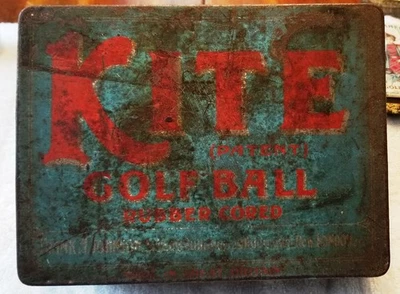 RARA CAJA ANTIGUA DE PELOTAS DE GOLF DE HOJALATA DE COMETA TAMAÑO 12 BOLAS ESCASAS LONDRES FJOHNSON ORIGINAL Foto 1 de 4