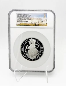 Great Britain 2017 £10 Queens Beasts UNICORN SCOTLAND 5 oz Silver Coin NGC PF70 - Picture 1 of 2