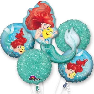Little Mermaid Ariel Character Authentic Licensed Theme Foil Balloon Bouquet 5 - Picture 1 of 4
