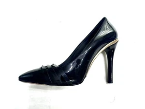 OSCAR DE LA RENTA PATENT LEATHER PUMP SHOES BLACK 37 OR 6.50 - Picture 1 of 6