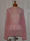 Womens Plus Size Pink Lace Long Sleeve Top 2X/3X