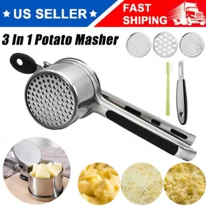 3-IN-1 Potato Masher Ricer Stainless Steel Press Mashed Potatoes for Kitchen US - Picture 1 of 11
