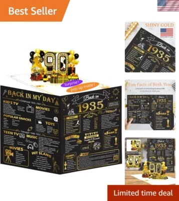 Tarjeta de cumpleaños 90 nostálgica - Pop-up de lujo 3D con espacio de mensajes personales Foto 1 de 4